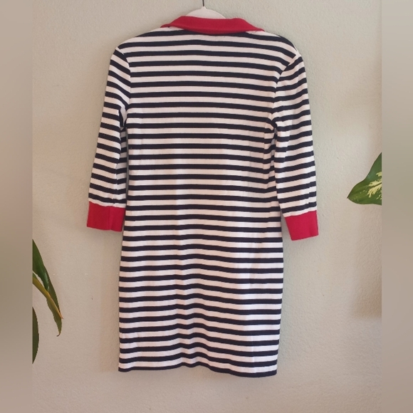 Tommy Hilfiger Classic Tennis Prep Red White Navy Blue Johnny Collar Polo Dress - Picture 5 of 6